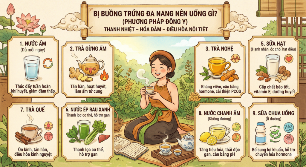 Bị buồng trứng đa nang nên uống gì?