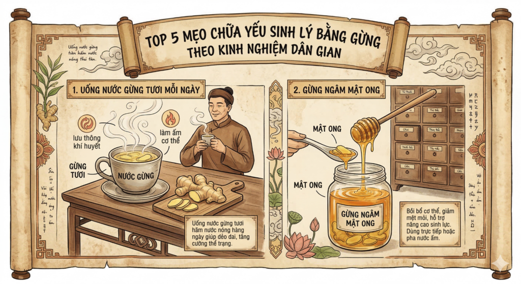 Mẹo chữa yếu sinh lý bằng gừng đơn giản, hiệu quả