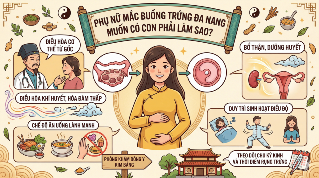 Phụ nữ mắc buồng trứng đa nang muốn có con phải làm sao?
