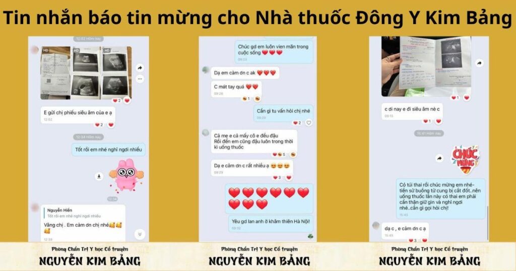 Tin nhắn báo tin mừng cho Nhà thuốc Đông Y Nguyễn Kim Bảng