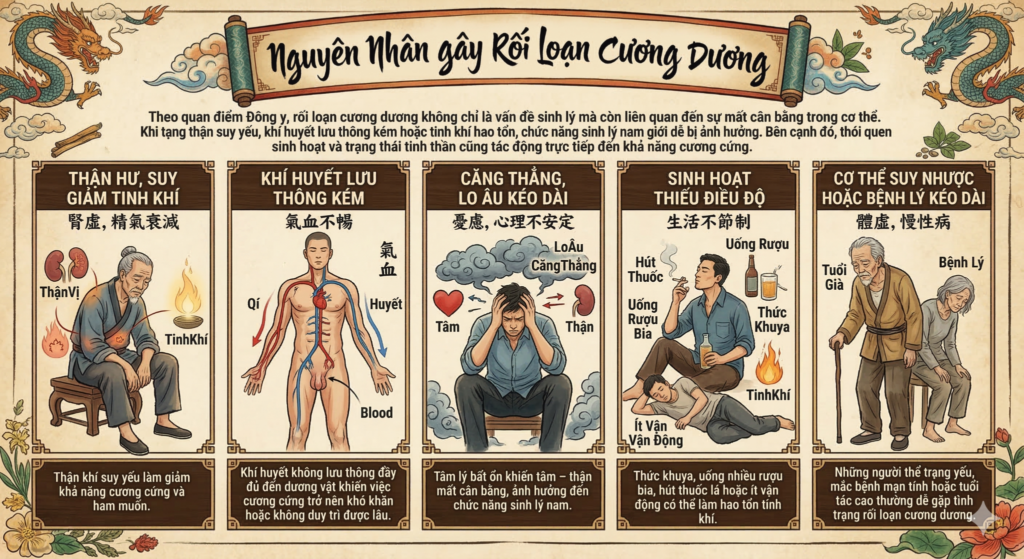 Nguyên nhân gây rối loạn cương dương