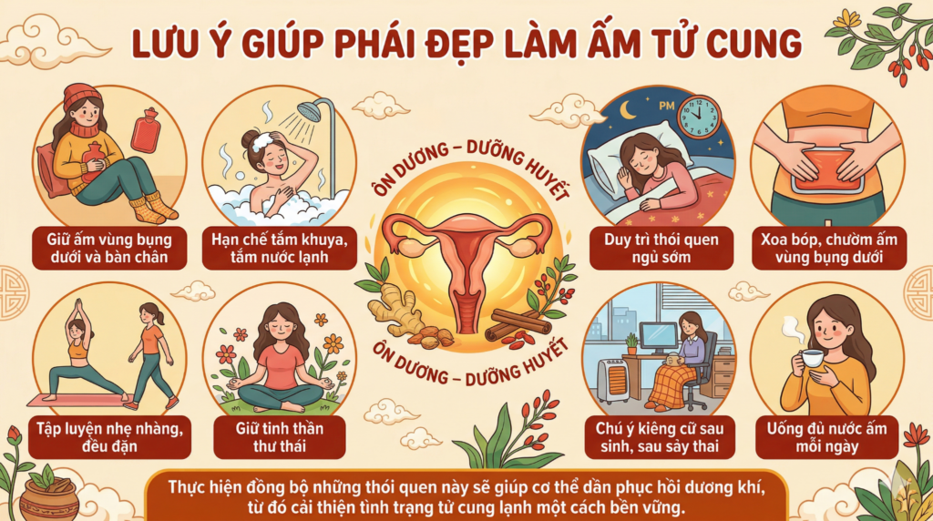 Lưu ý giúp phái đẹp làm ấm tử cung