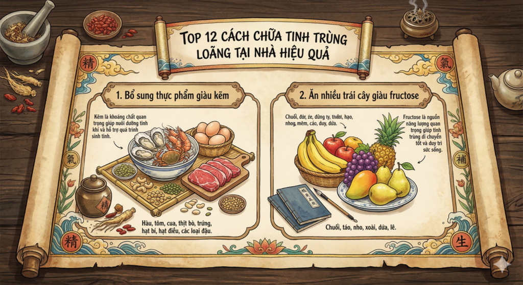 Cách chữa tinh trùng loãng tại nhà