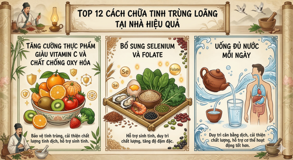 Cách chữa tinh trùng loãng hiệu quả tại nhà
