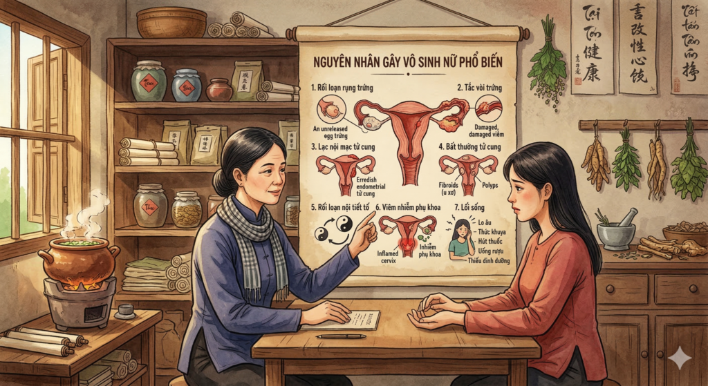 Nguyên nhân gây vô sinh nữ phổ biến